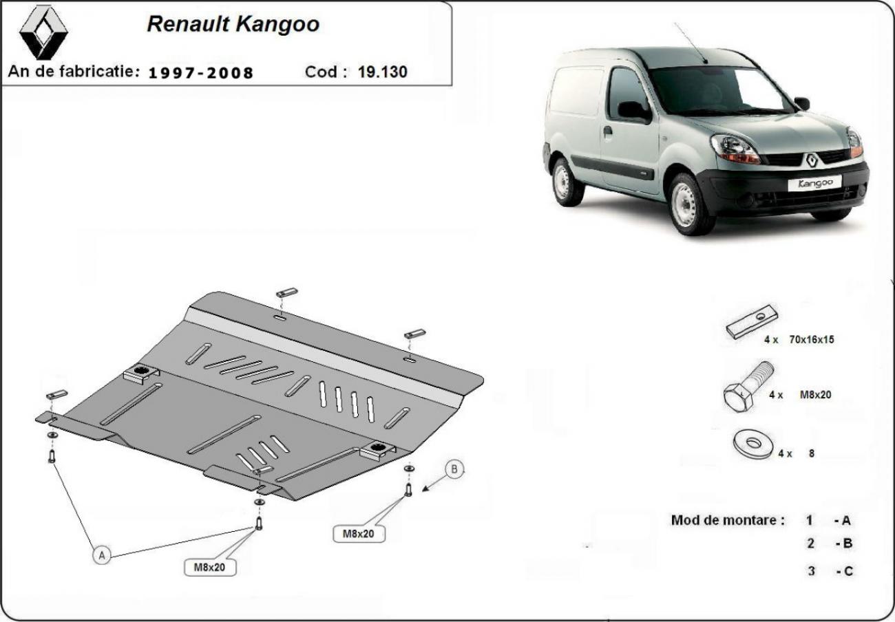 Pohjapanssari Teräs Moottori+ | Renault Kangoo (1997-2008) - 3