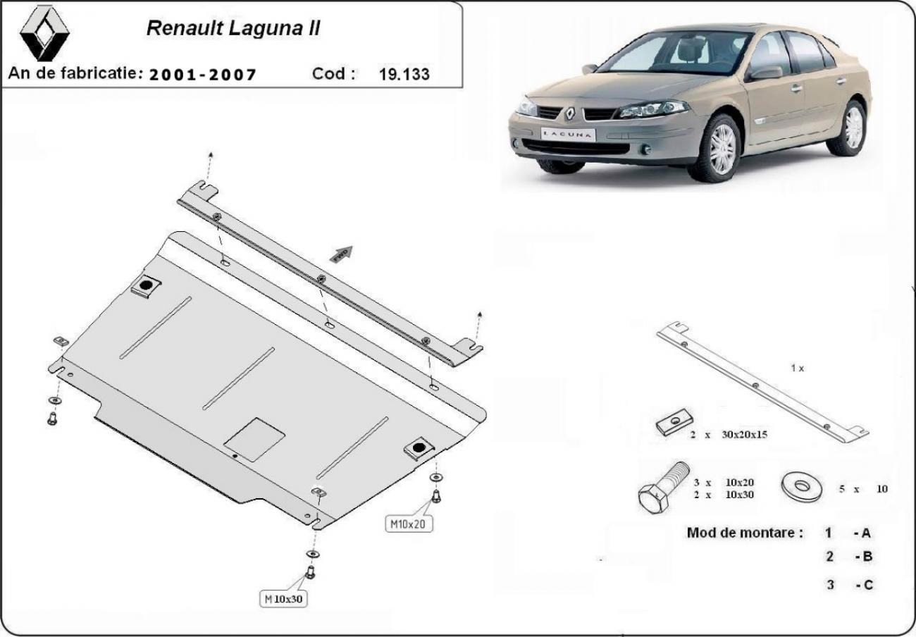 Hasplåt Stål Motor+ | Renault Laguna 2 (2001-2007) - 3