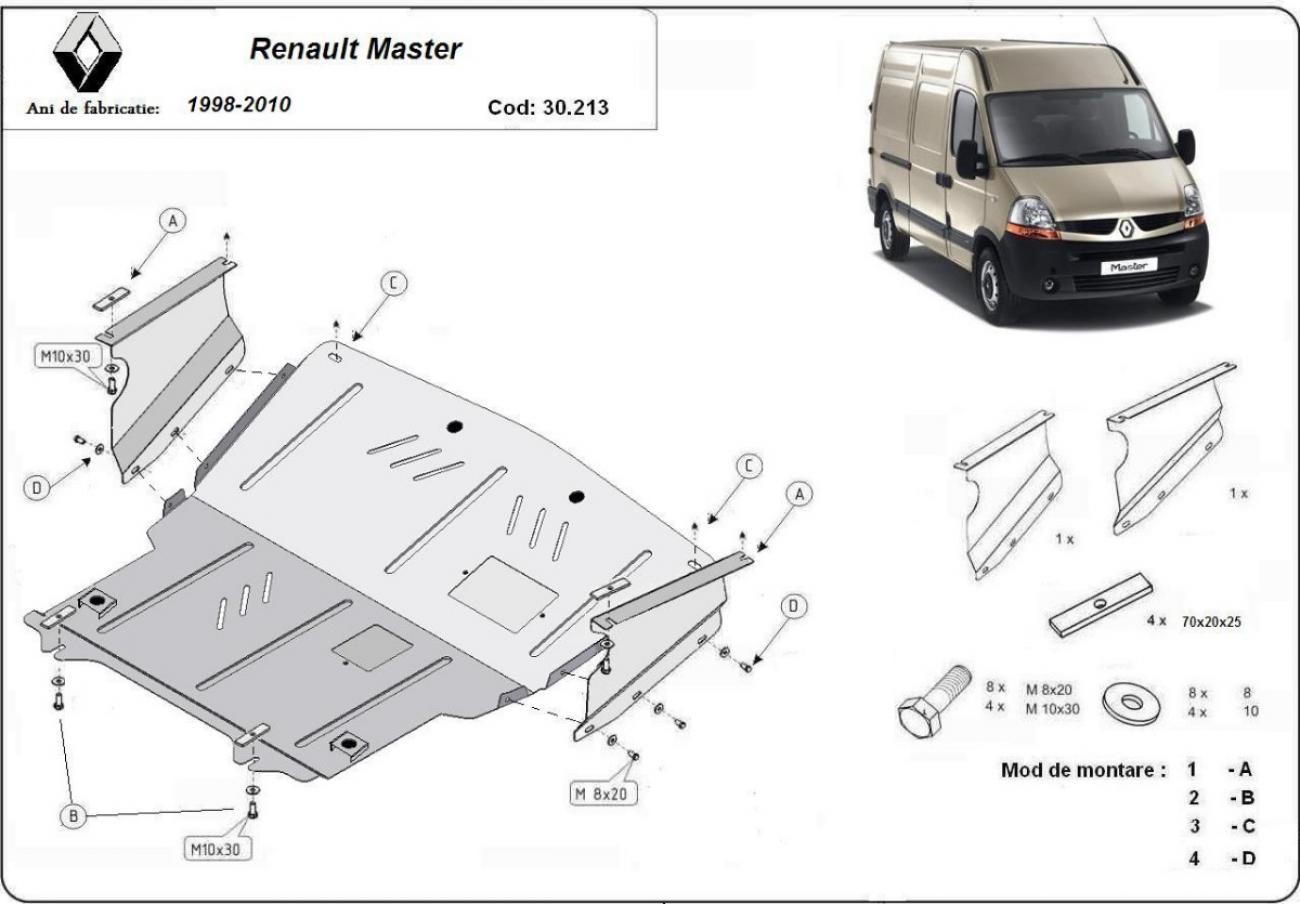 Hasplåt Stål Motor+ | Renault Master 2 (1998-2010) - 3