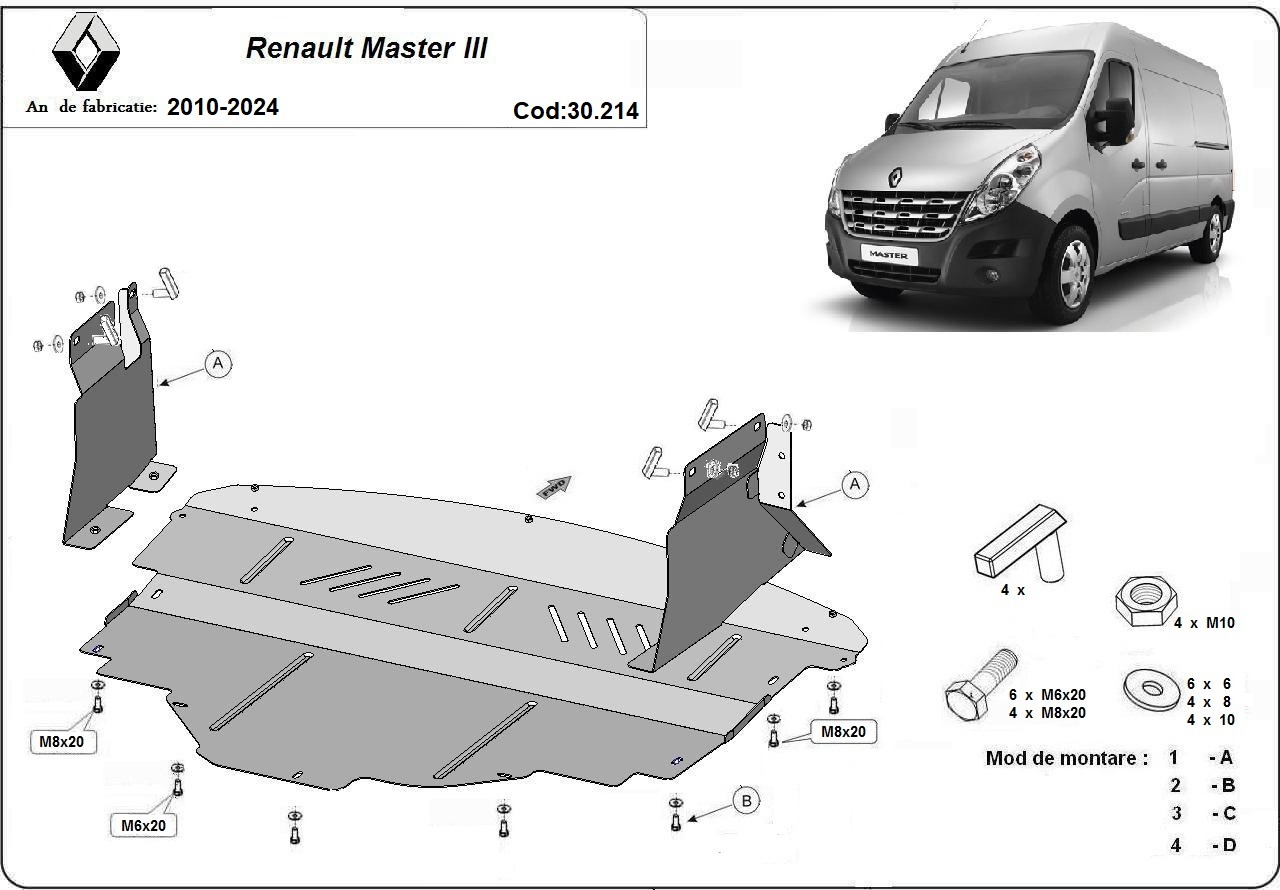 Stalowa osłona podwozia silnika+ | Renault Master 3 (2010-2024) - 3