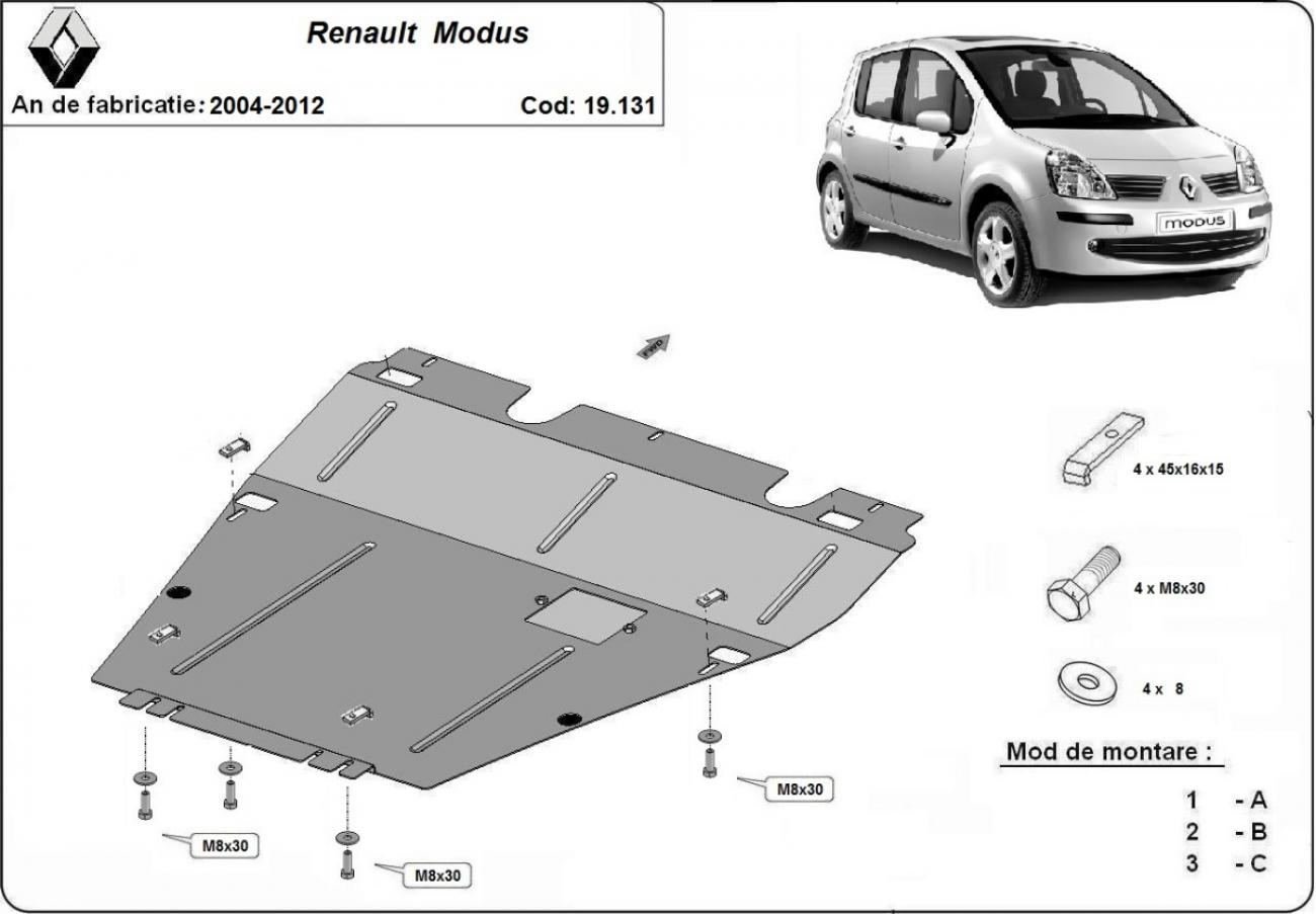 Hasplåt Stål Motor+ | Renault Modus (2004-2012) - 3