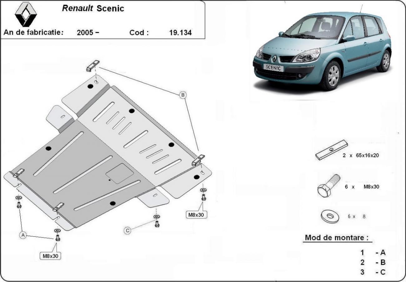 Pohjapanssari Teräs Moottori+ | Renault Scenic (2004-2008) - 3