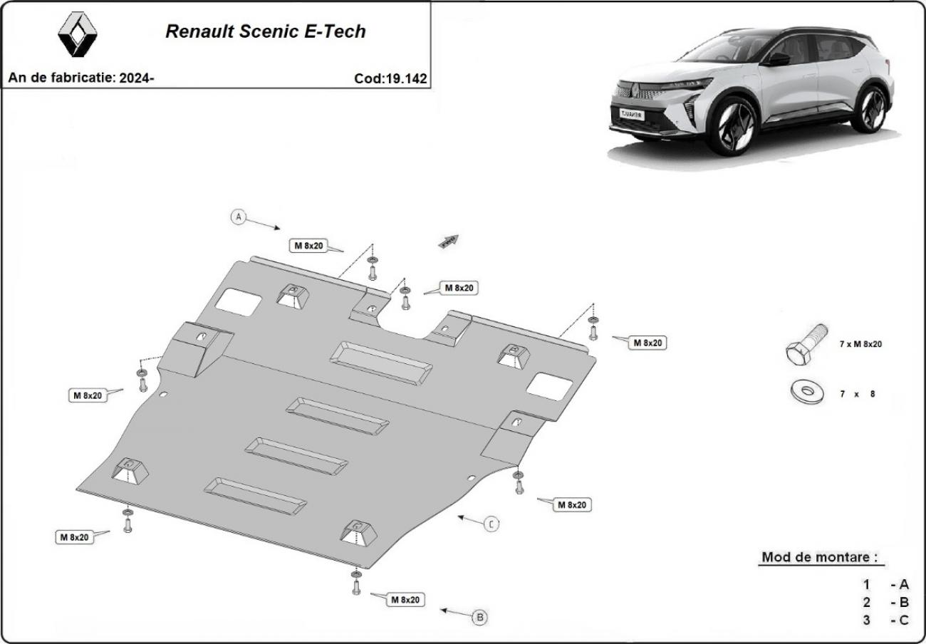 Pohjapanssari Teräs Moottori+ | Renault Scenic E-Tech (2024-2026) - 3