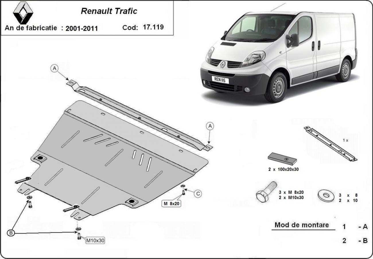 Hasplåt Stål Motor+ | Renault Trafic 2 (2001-2011) - 3