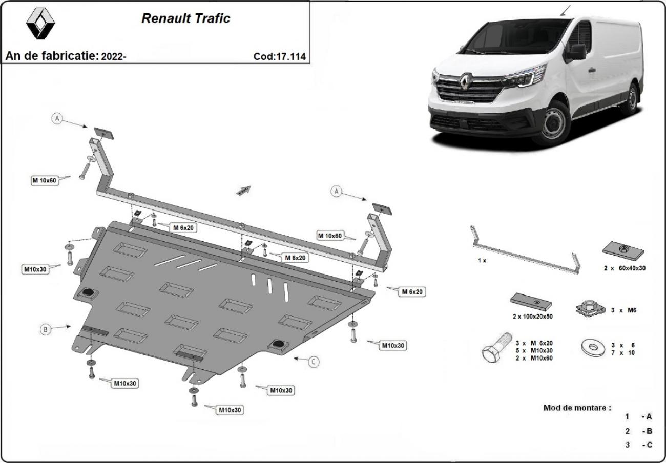 Pohjapanssari Teräs Moottori+ | Renault Trafic 3 facelift (2022-2026) - 3