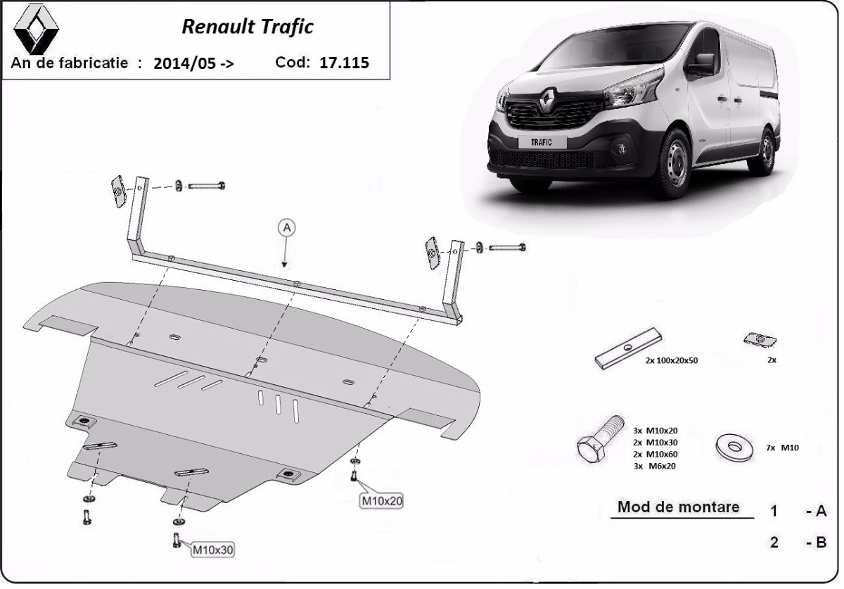 Stalen beschermplaat Motor+ | Renault Trafic 3 (2014-2021) - 3