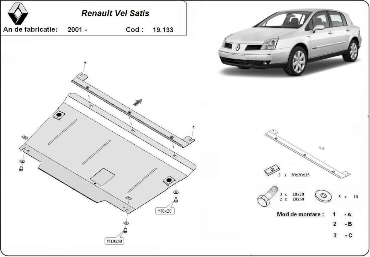 Hasplåt Stål Motor+ | Renault Vels Satis (2001-2009) - 3