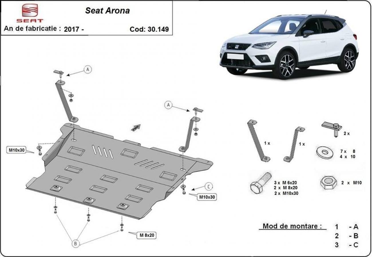 Hasplåt Stål Motor+ | Seat Arona (2017-2026) - 3