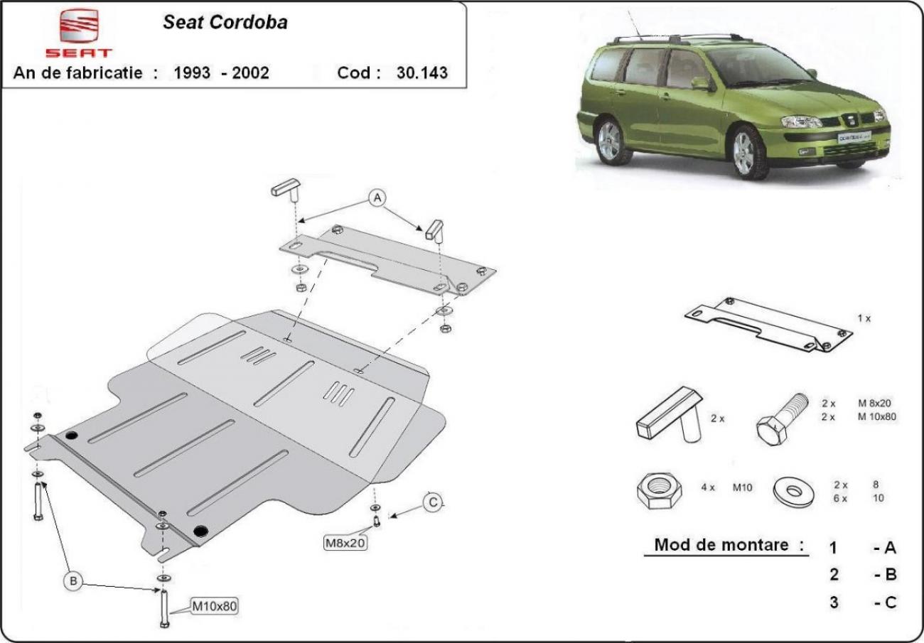Hasplåt Stål Motor+ | Seat Cordoba (1993-2001) - 3