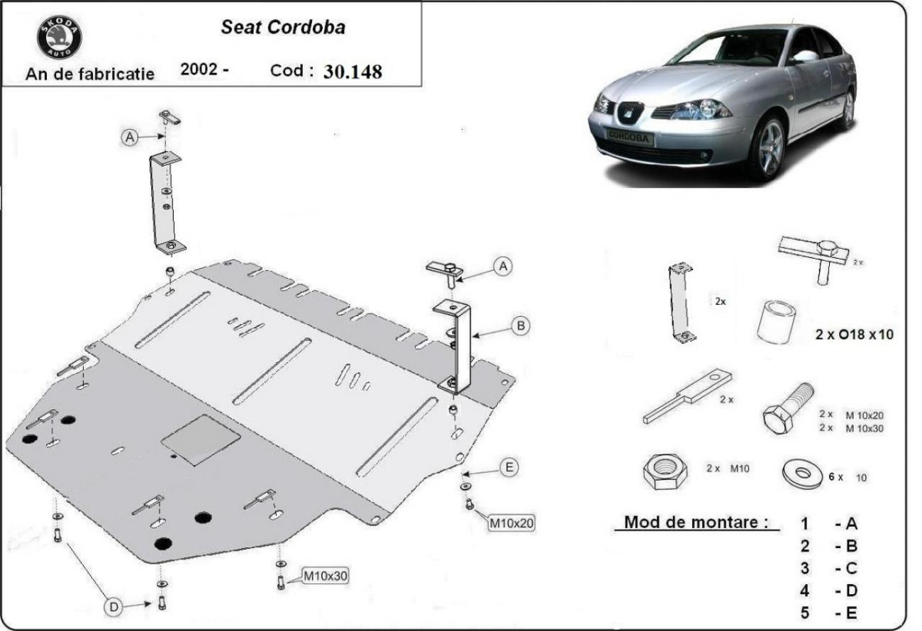 Bunnplate Stål Motor+ | Seat Cordoba Diesel (2002-2010) - 3