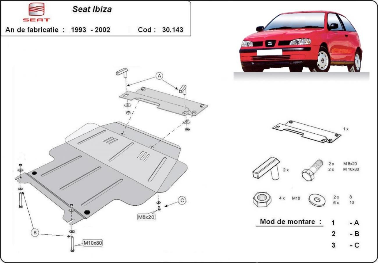 Bunnplate Stål Motor+ | Seat Ibiza (1993-2002) - 3