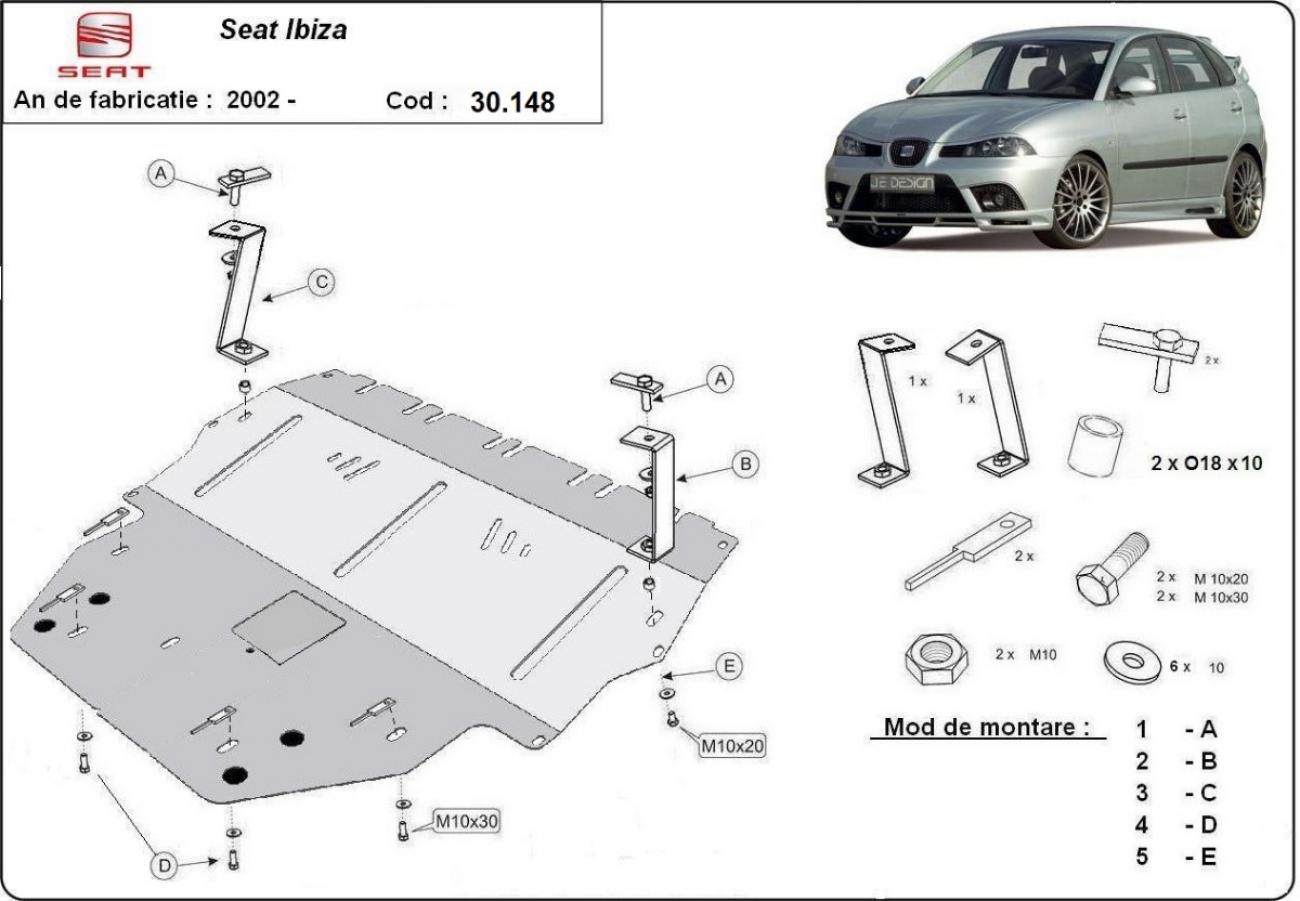 Pohjapanssari Teräs Moottori+ | Seat Ibiza Diesel (2002-2017) - 3