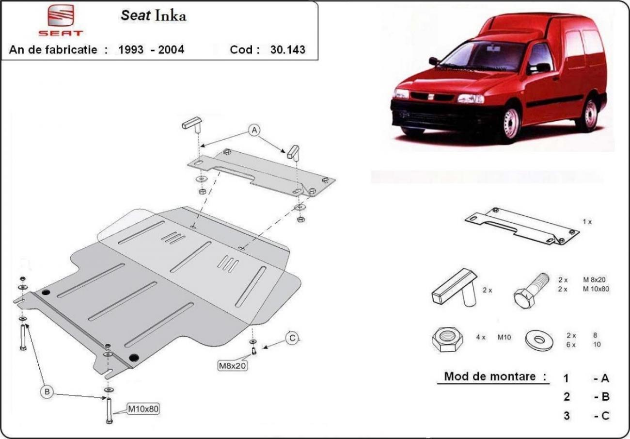 Bundplade Stål Motor+ | Seat Inca (1995-2003) - 3
