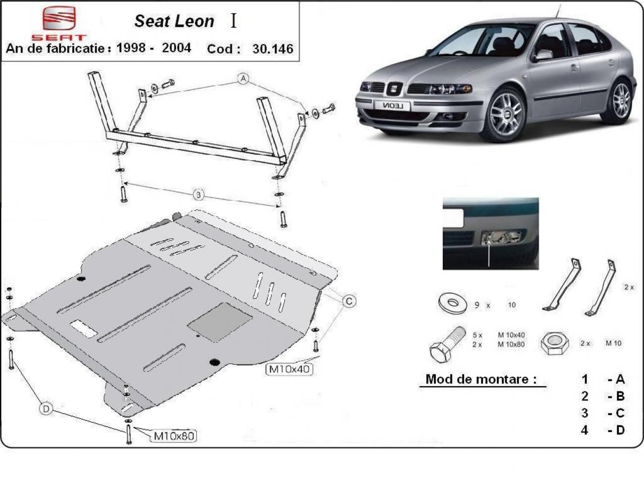 Skid plate Steel Engine+ | Seat Leon Mk1 (1998-2005) - 3