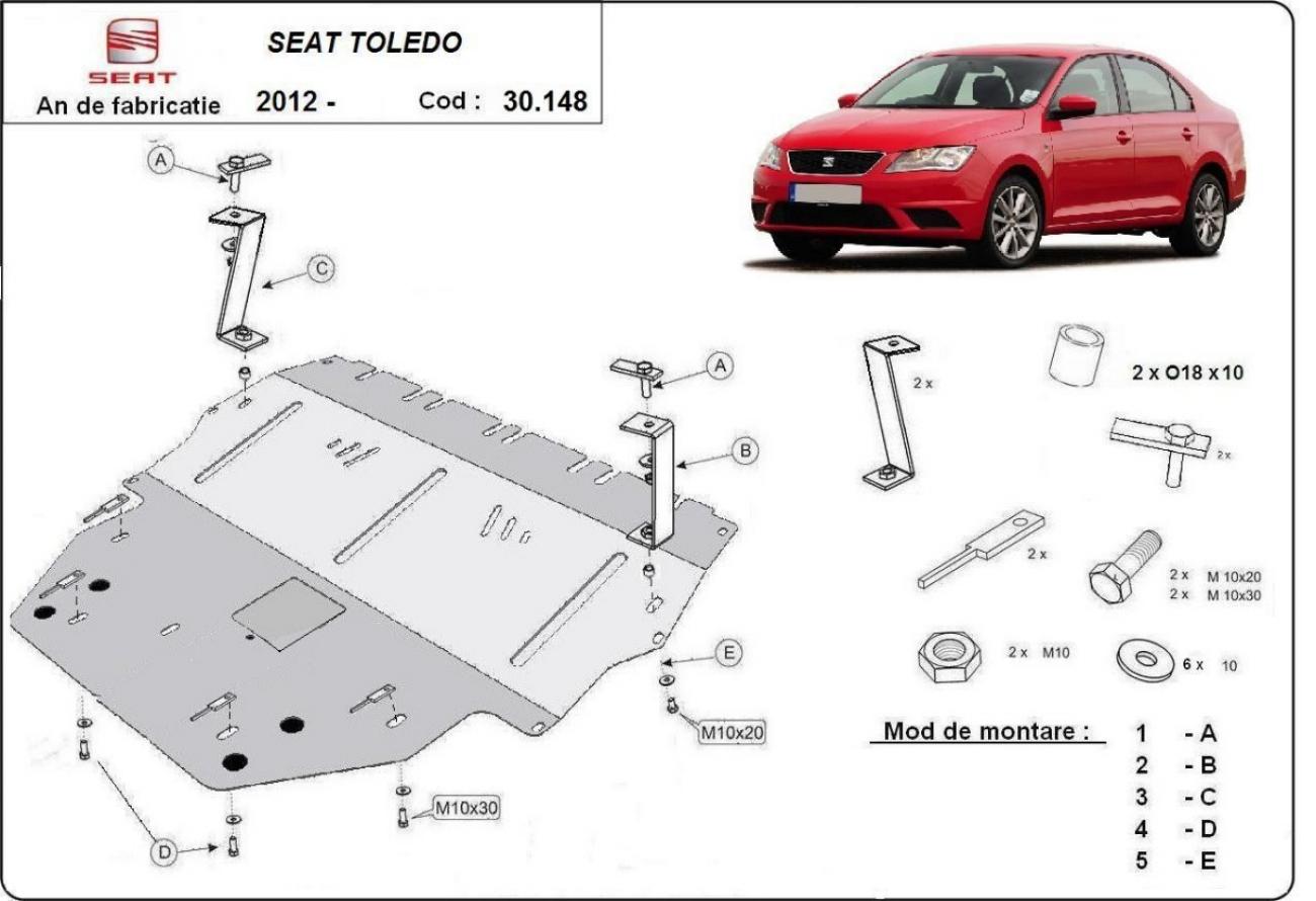 Skid plate Steel Engine+ | Seat Toledo 4 (2012-2019) - 3