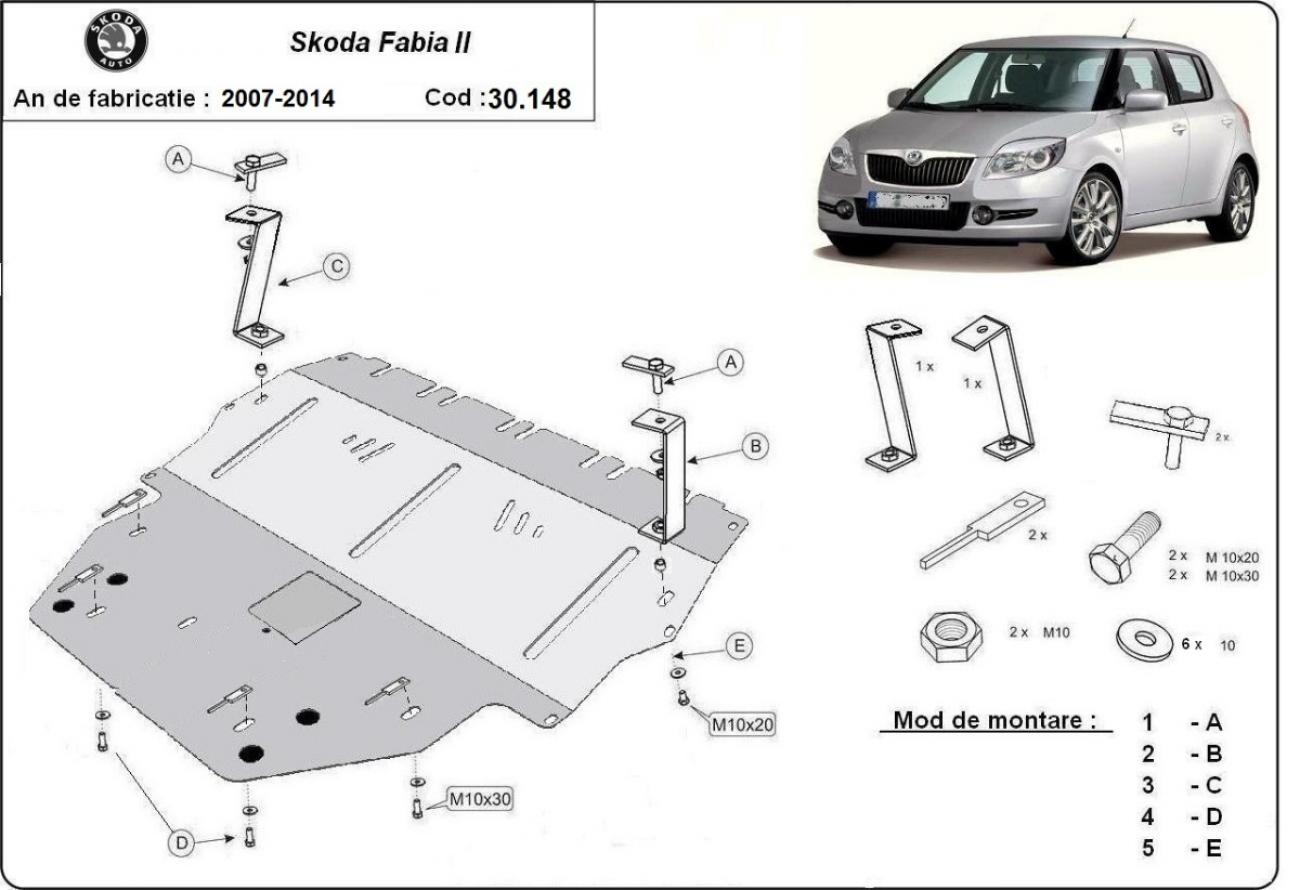 Skid plate Steel Engine+ | Skoda Fabia 2 Diesel (2007-2014) - 3