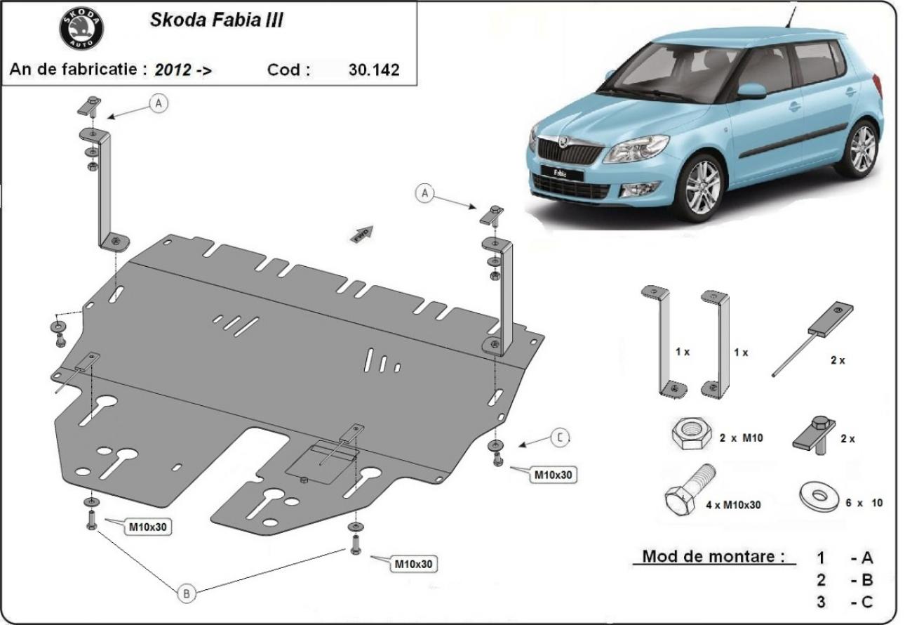Hasplåt Stål Motor+ | Skoda Fabia 3 (2015-2021) - 3