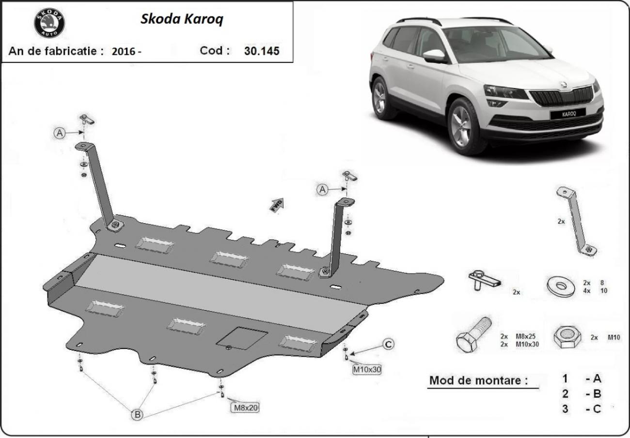 Bunnplate Stål Motor+ | Skoda Karoq - Manu. (2017-2026) - 3