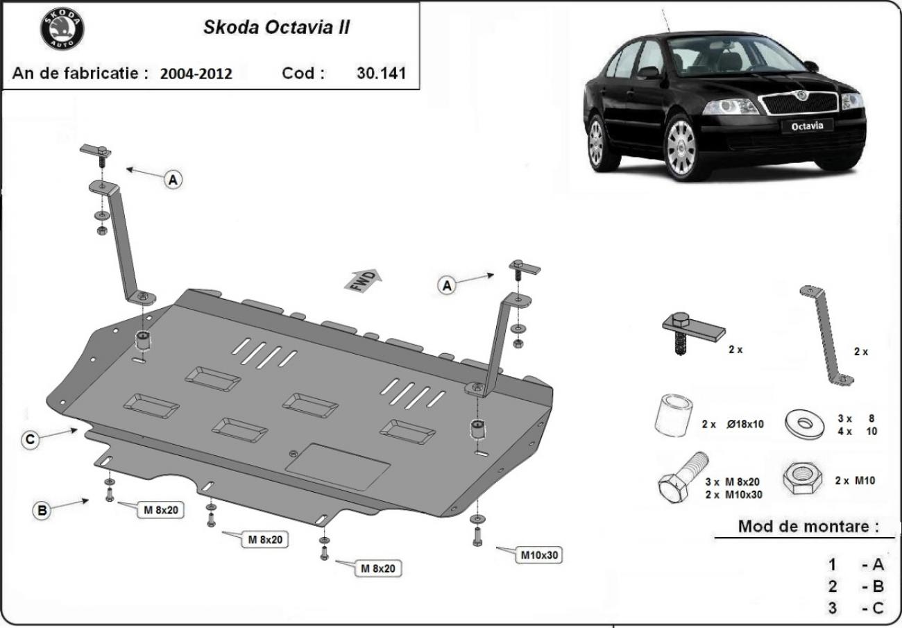 Skid plate Steel Engine+ | Skoda Octavia 2 (2004-2012) - 3