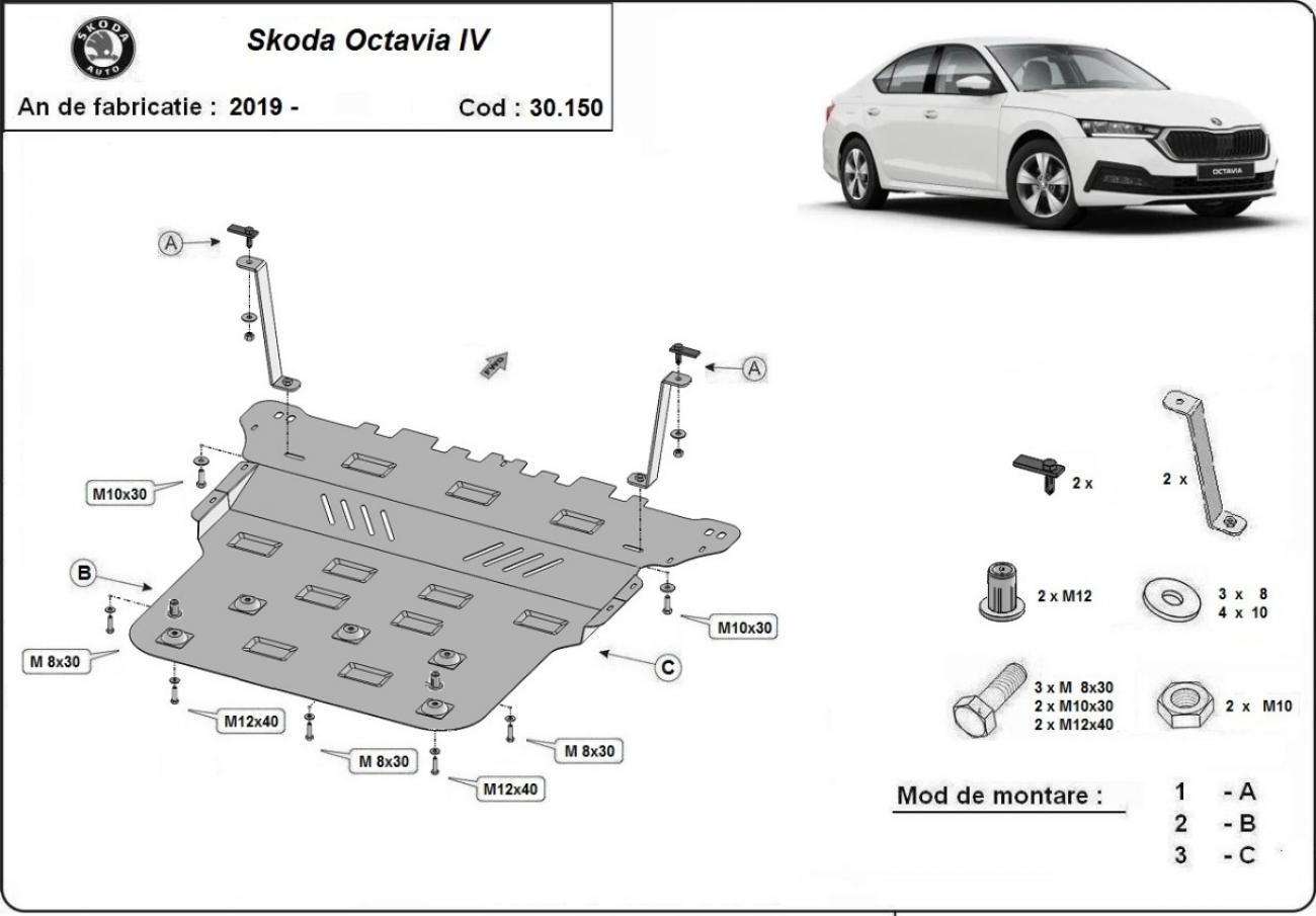 Hasplåt Stål Motor+ | Skoda Octavia 4 (2019-2026) - 3