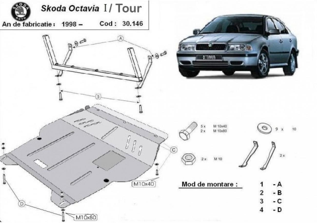 Skid plate Steel Engine+ | Skoda Octavia Tour (1998-2010) - 3