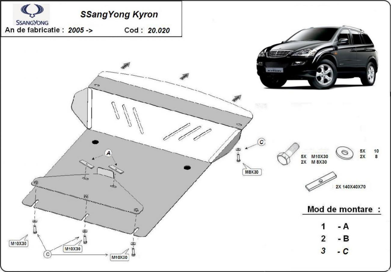 Skid plate Steel Engine+ | SsangYong Kyron (2005-2014) - 3