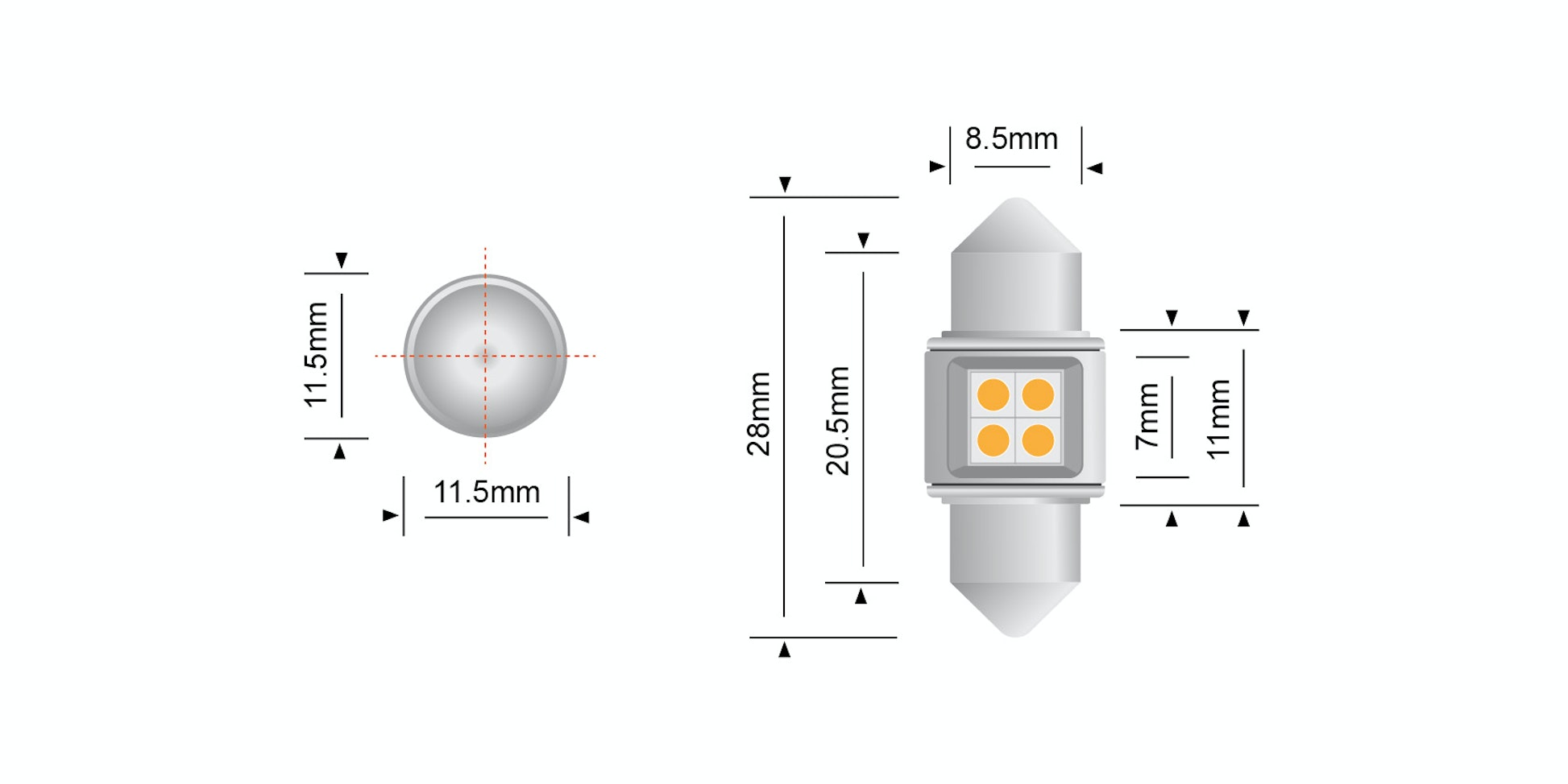 festoon 28mm led