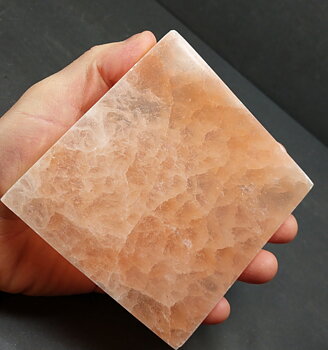 Selenit laddnings platta - Rosa/Orange (Selenite Charging Plate) - ca. 8x9cm