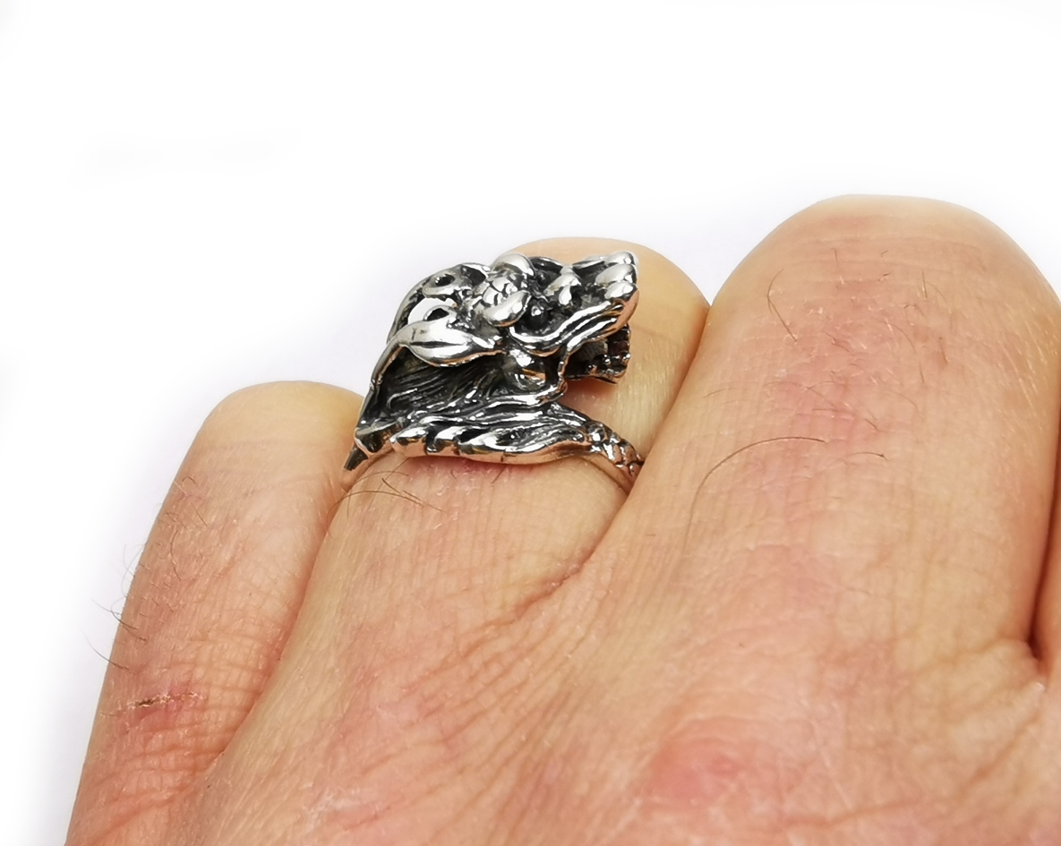 Kinesisk Drake Ring i Silver - 3