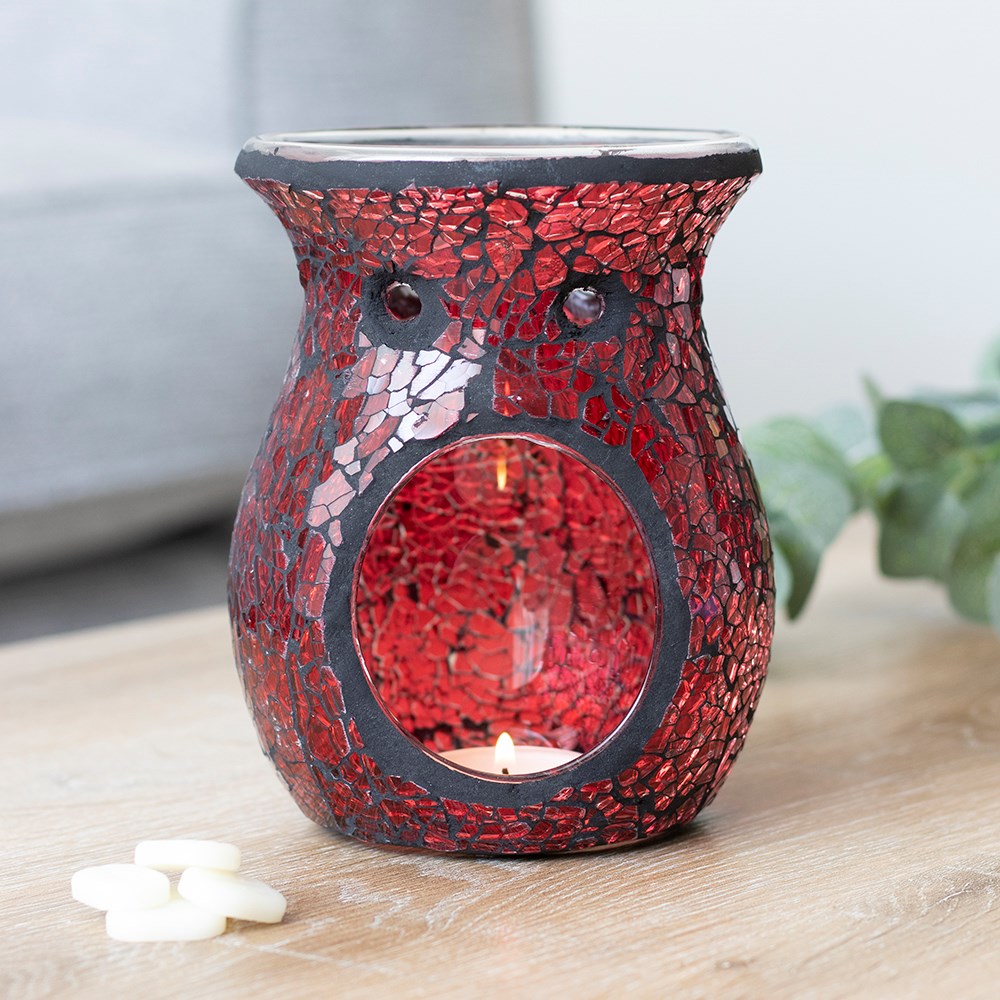 Röd /Svart spegeleffekt/Mosaik  Aromalampa - 3