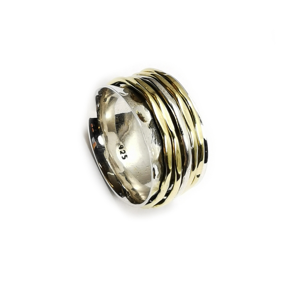Handgjord Spin Ring i Silver/Brons - Bankat