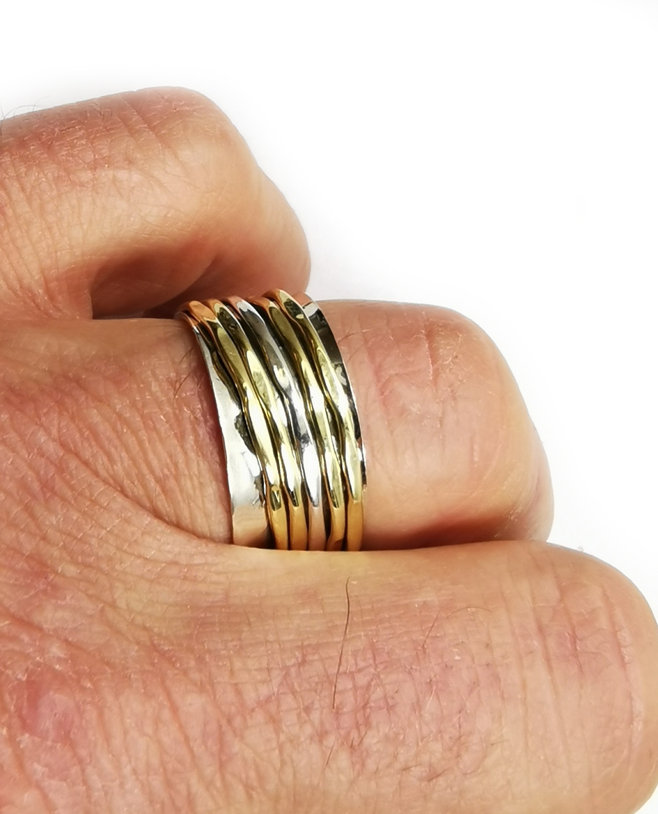 Handgjord Spin Ring i Silver/Brons - Bankat - 2