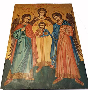 Ärkeängel Ikoner - Gabriel,  Raphael,  Mikael och Jesus