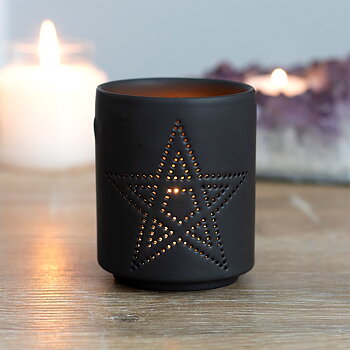 Liten Svart Pentagram värmeljushållare