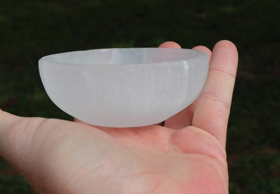 Selenit Skål, Rund ca 8 cm - 3