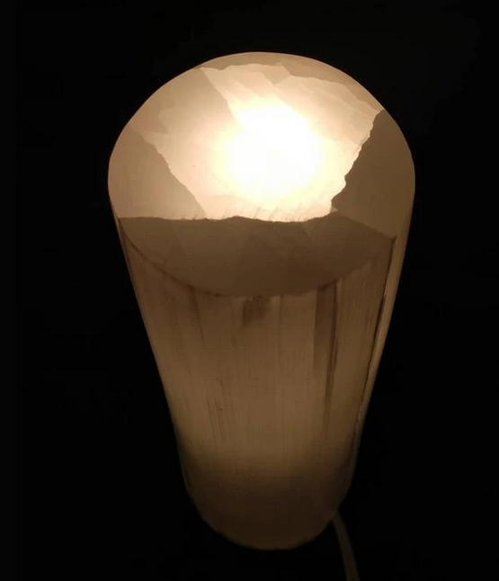 Selenit Lampa med elsladd  - Cylinder 30cm - 2