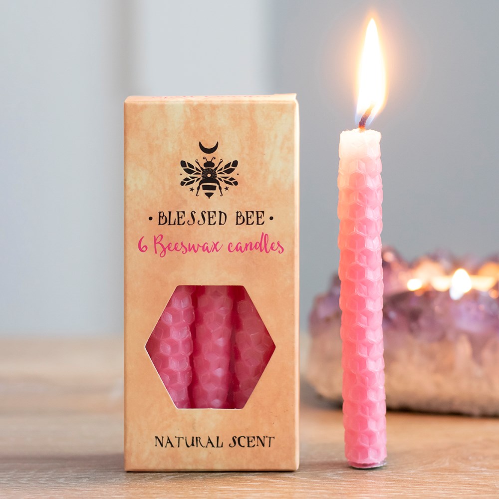 Rosa Bivax Ljus , 6 pack - Blessed Bee - Friendship / Vänskap - 2