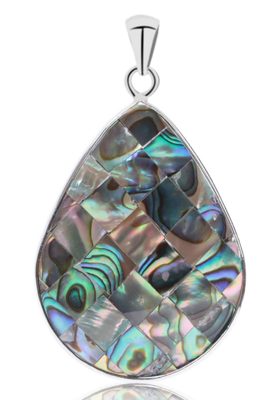 Abalone (Paua) Snäcka - Droppformat/dubbelsidigt Hänge