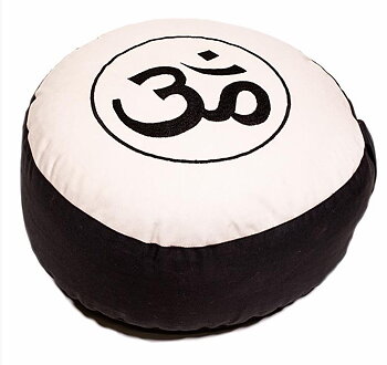  Meditationskudde -  Aum/Om  - Svart Vit