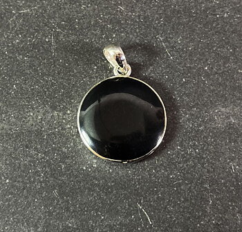 Silver Livets Blomma  i  Svart Onyx - 12 mm