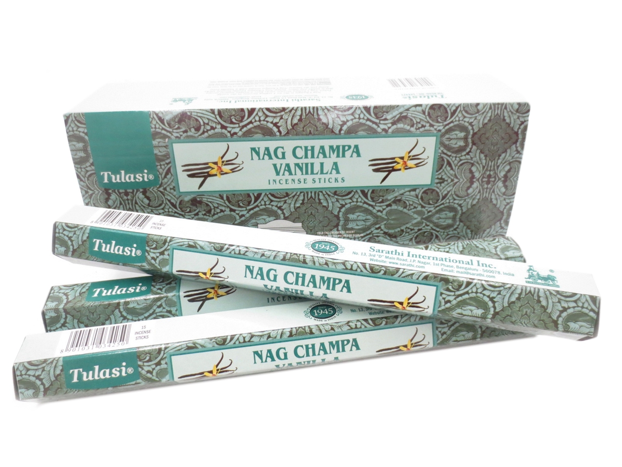 Tulasi Nag Champa Vanilj Rökelse - Hexagram Paket