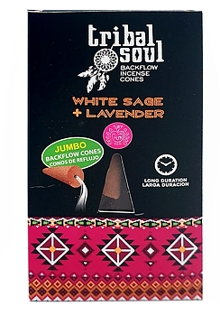 Tribal Soul Backflow Rökelsekoner - Vit Salvia /Lavendel - Jumbo