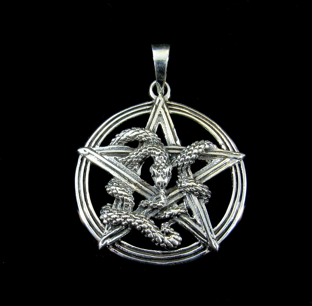 Pentagram med Orm - Pointed - 2