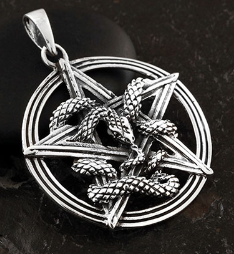 Pentagram med Orm - Pointed