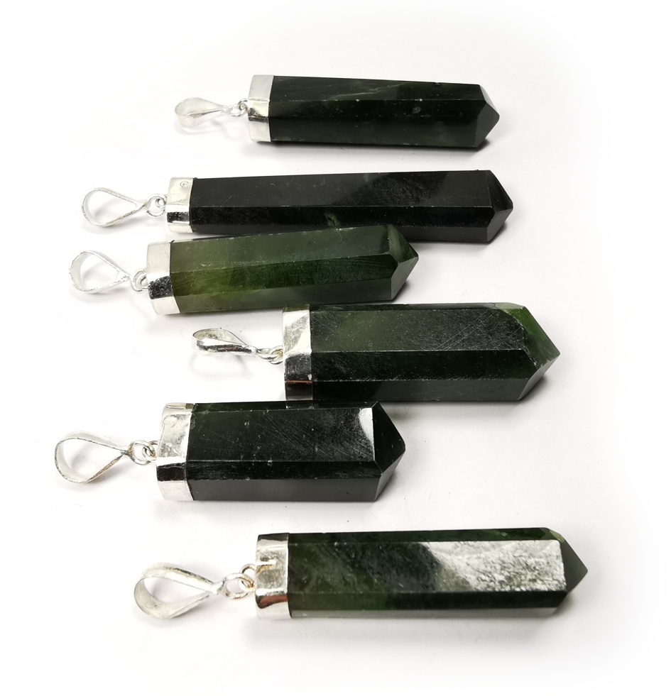 Nefrit Jade Hänge med Silver top - 4