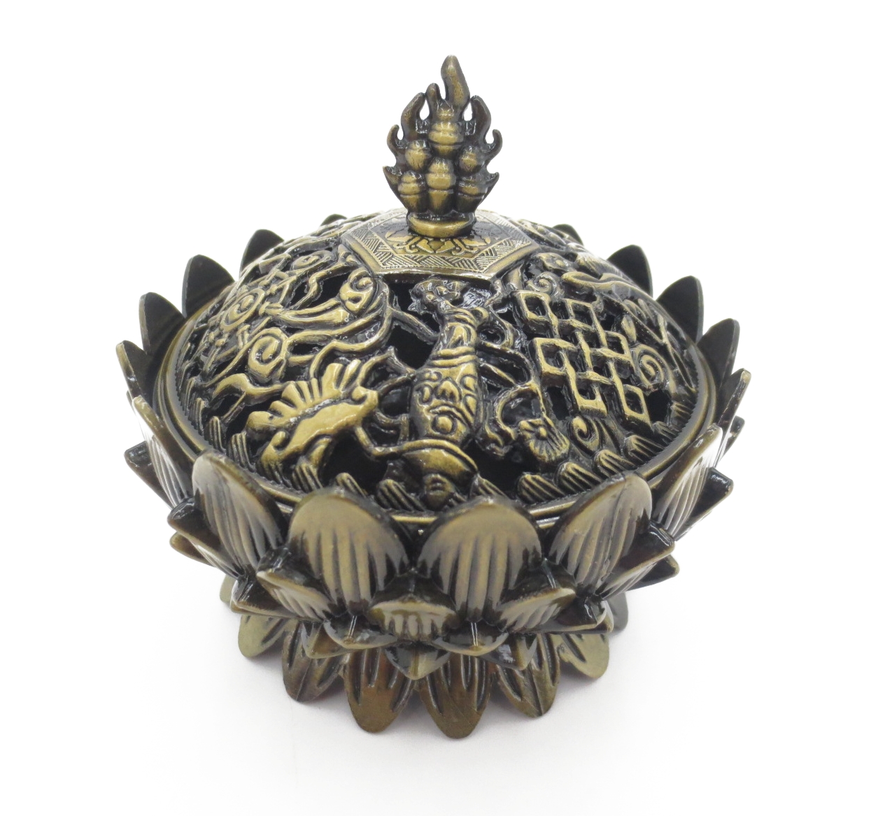 Tibetanska Rökelse brännare - Brons färg - 9cm