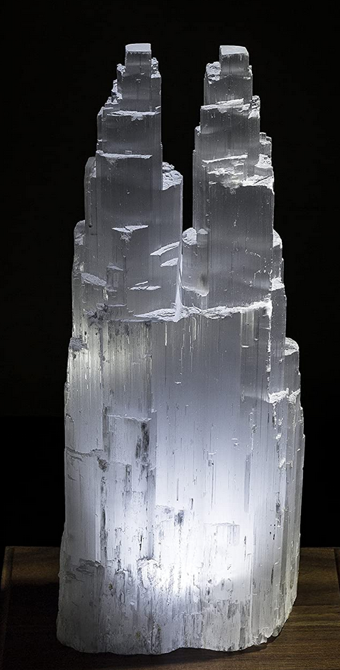 Selenit Lampa Tvillingtorn (Twin Towers) - 20cm - 2