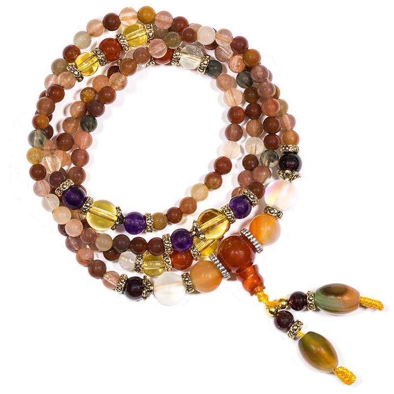 Karneol/Kvarts Mix Mala