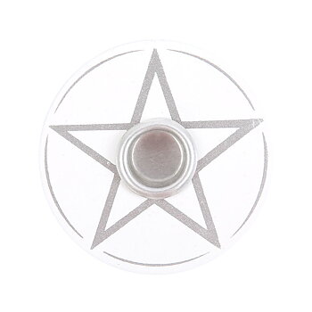 Vit rund Pentagram Ljus Hållare