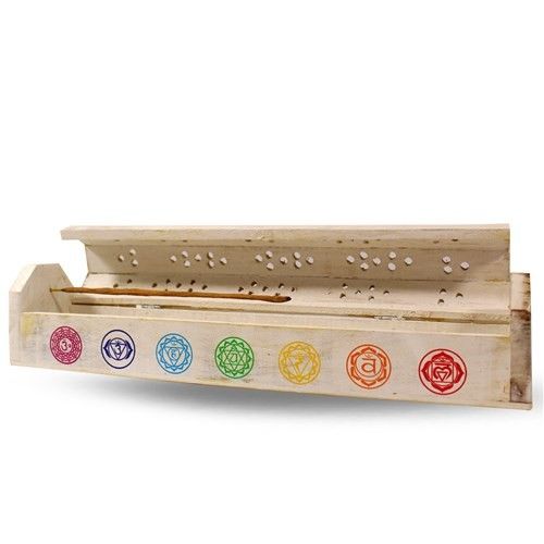 Vit Chakra Rökelse brännare /Låda